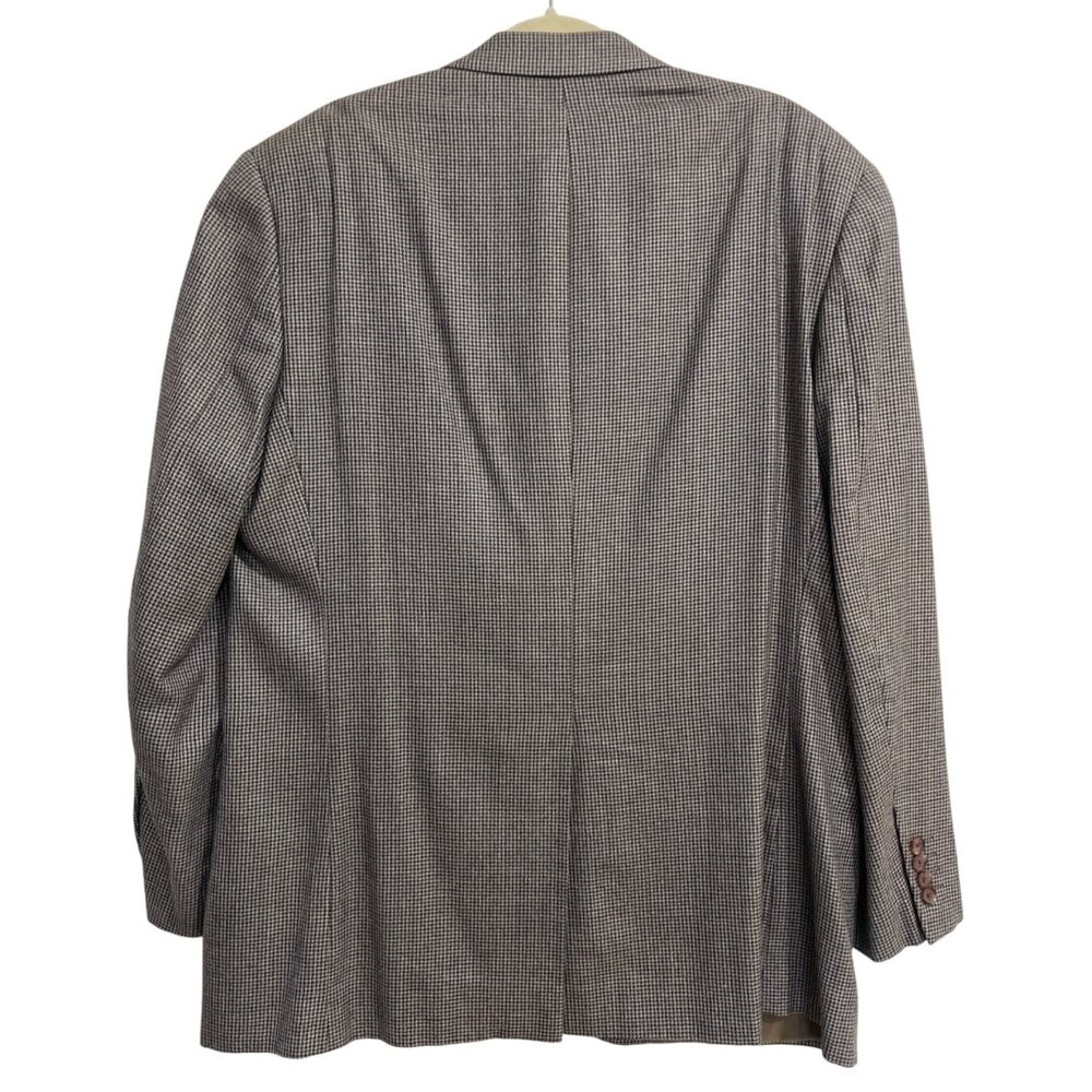 Ralph Lauren Houndstooth Blazer Jacket Dillards Sports Coat Brwon Mens 46L - Picture 2 of 7